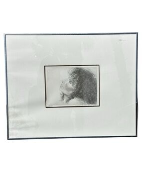Barbra Streisand Profile signed numbered Framed Black & White Limited 16x20